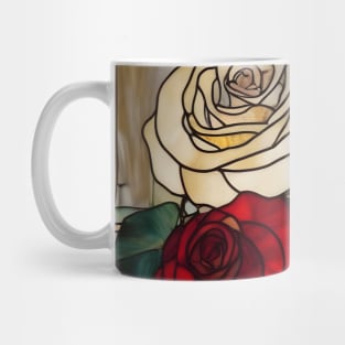 Stained Glass Roses Art Deco Style Mug